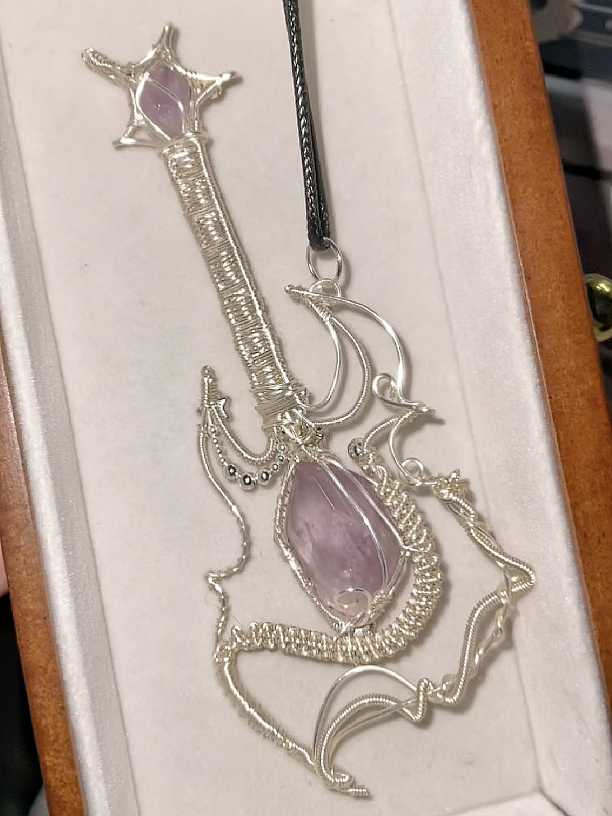 Bass Guitar Silver Pendant Necklace