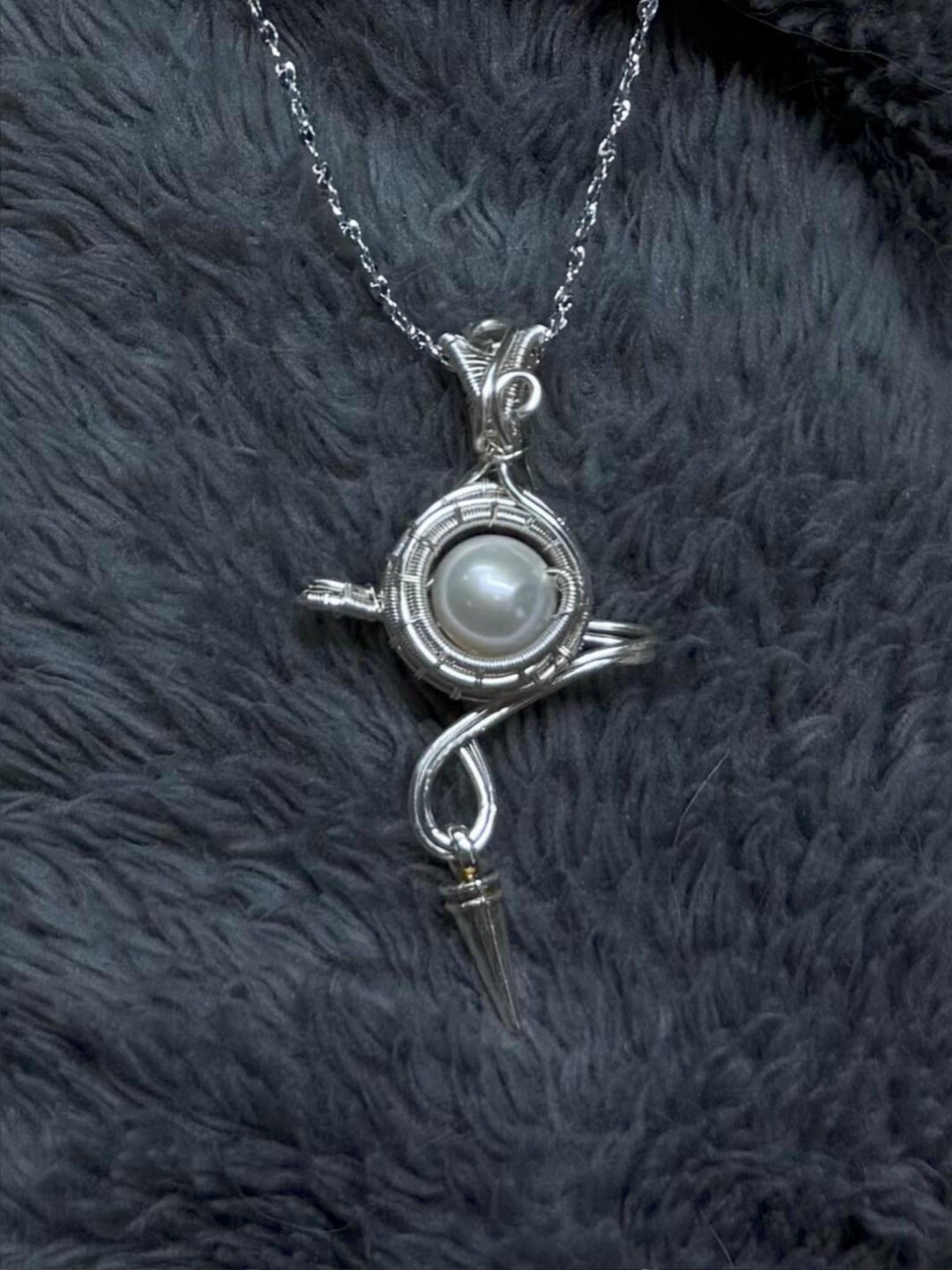 Pearl Musical Note Pendant and Ring