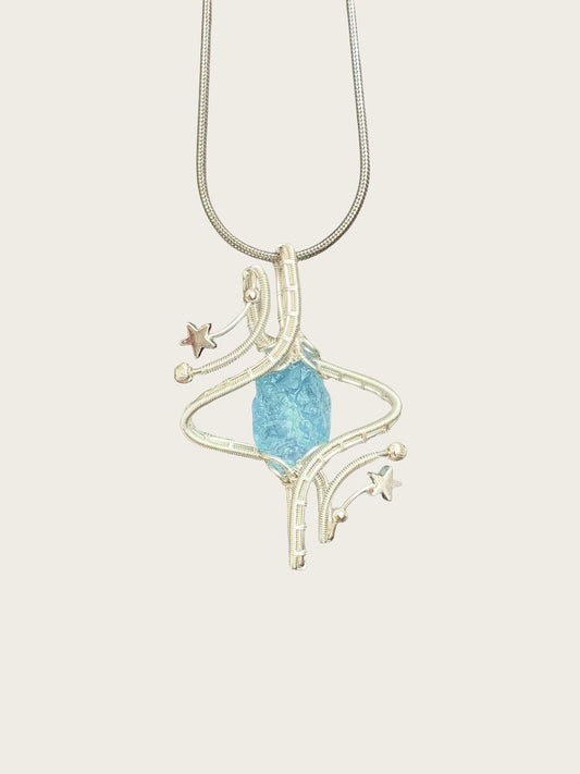 Astral Crystal Loop Pendant Necklace / Earings