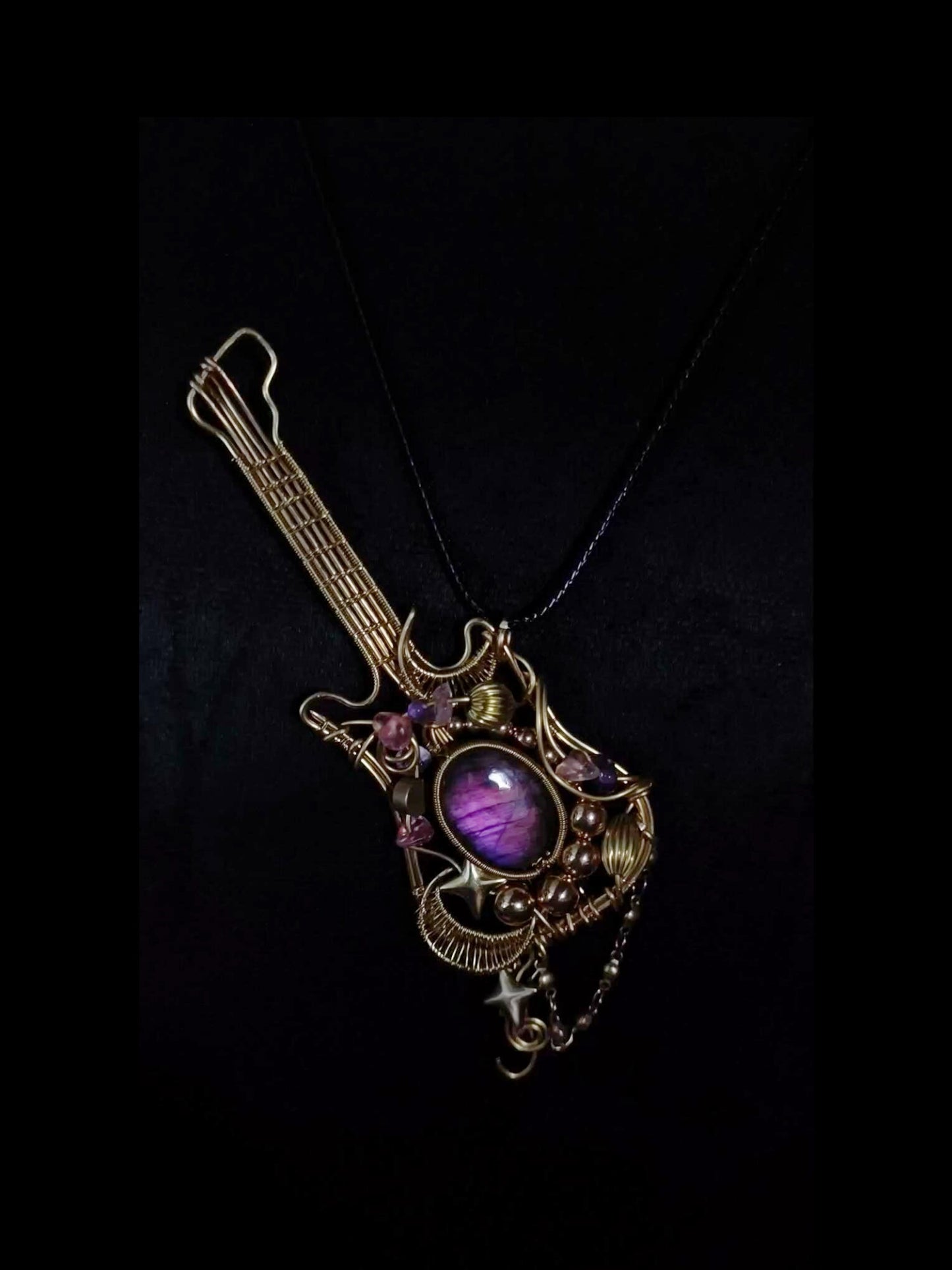 Rock & Glow Guitar Pendant Necklace