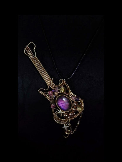 Rock & Glow Guitar Pendant Necklace