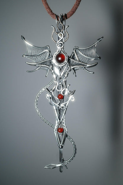 Blood & Fire Entwined Pendant Necklace