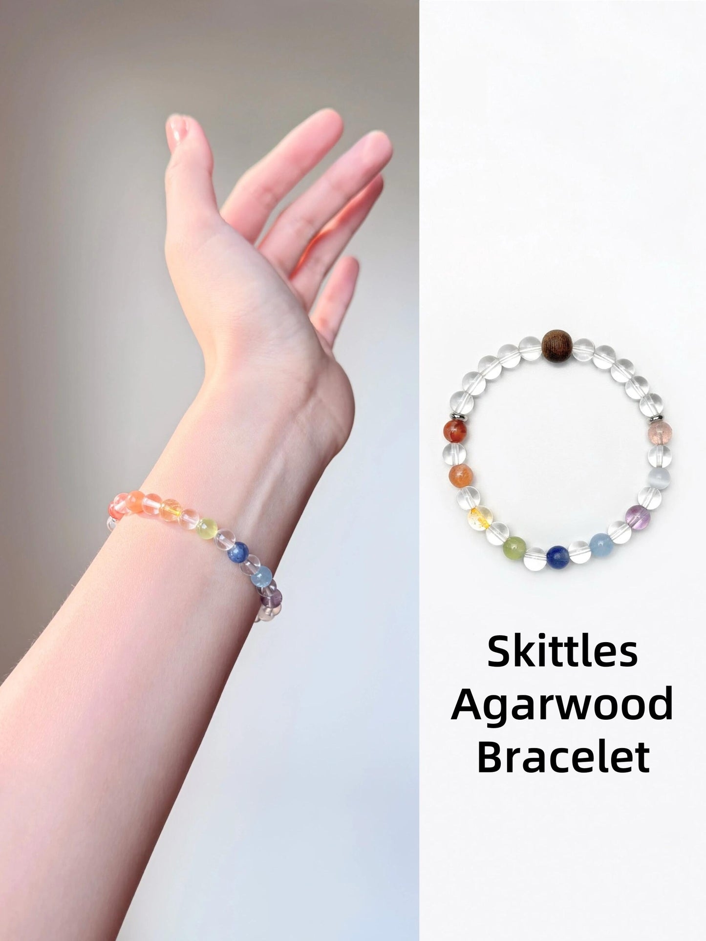 Agarwood Skittles Quartz Crystal Bracelet