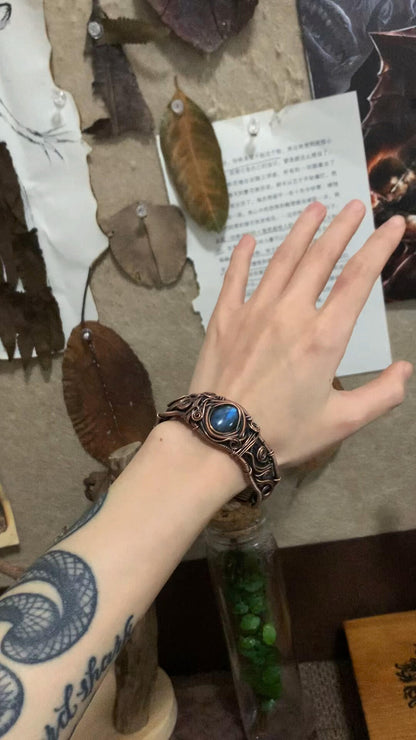 Antique Copper Wire-wrapped Bracelet