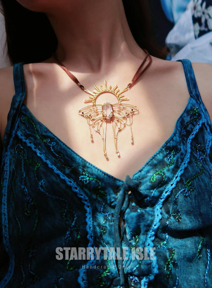 Like a Moth to the Sun Pendant Necklace