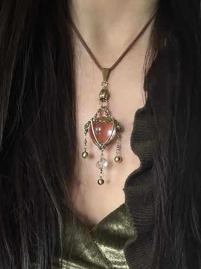Goddess Quartz Brass Necklace