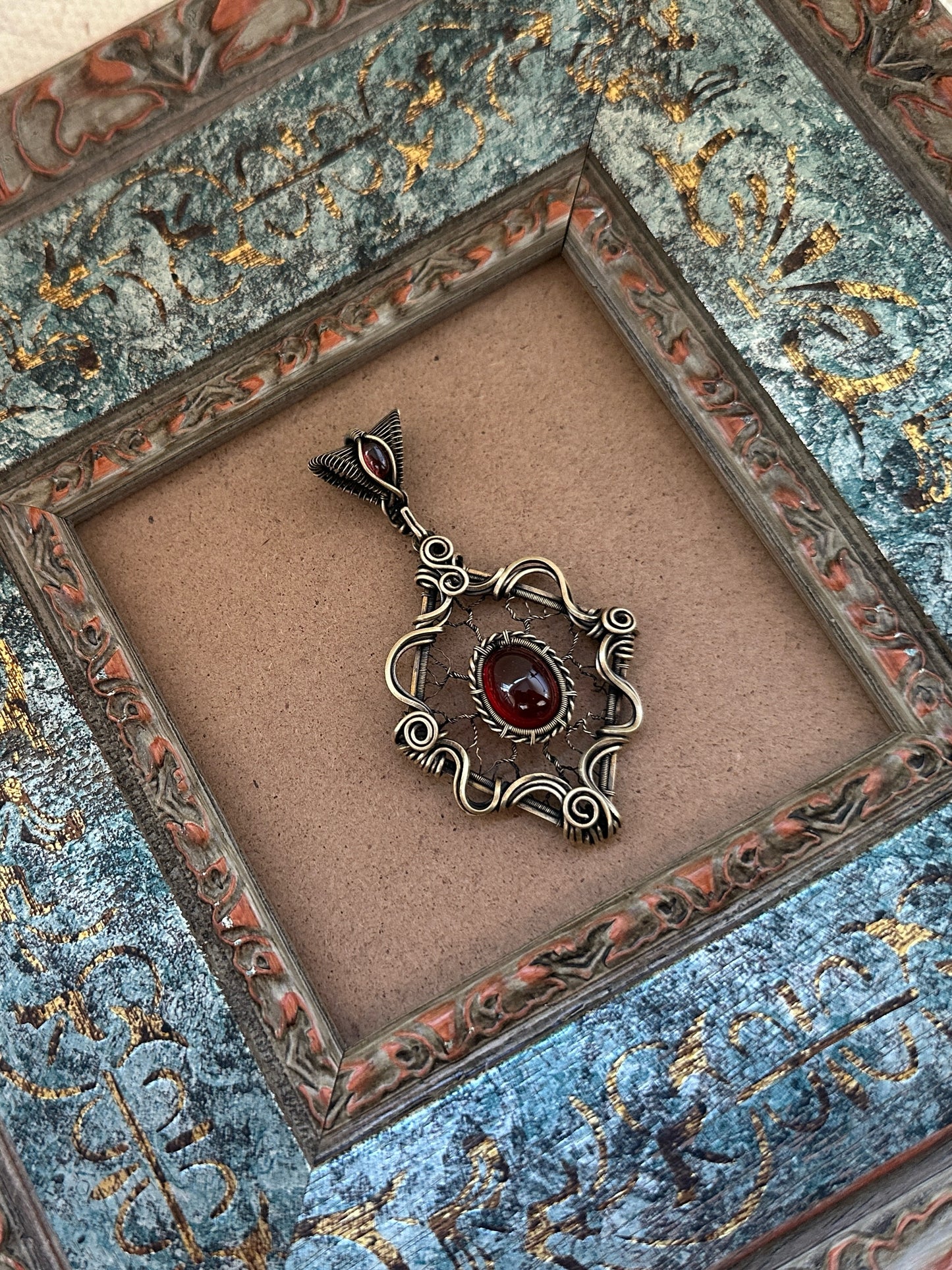 Victorian Filigree Paste Antique Pendant Necklace