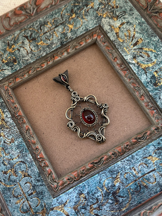 Victorian Filigree Paste Antique Pendant Necklace