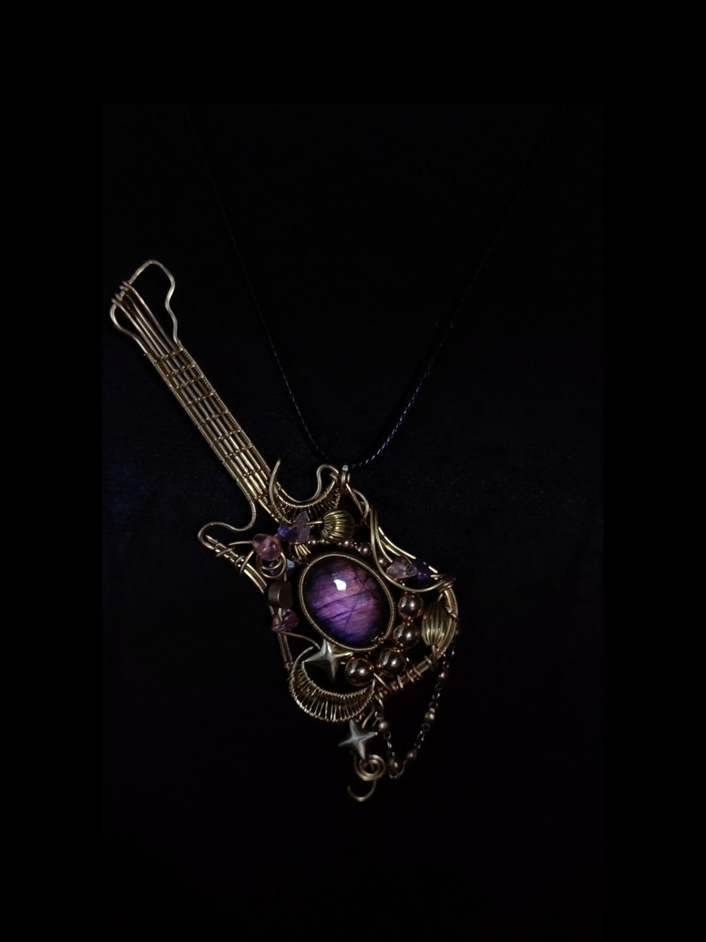 Rock & Glow Guitar Pendant Necklace