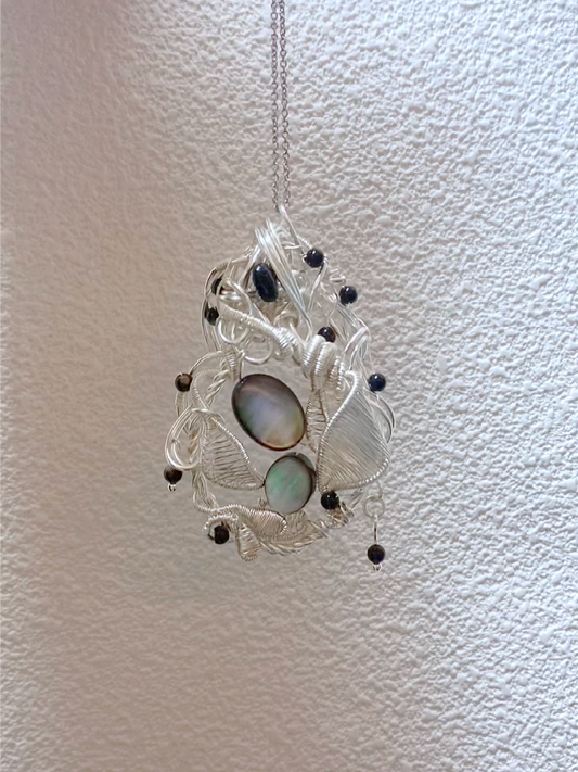 Spirit Mirror with Vines Pendant Necklace