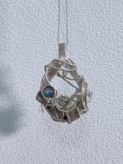 Moonlight Medal Moonstone Pendant Necklace