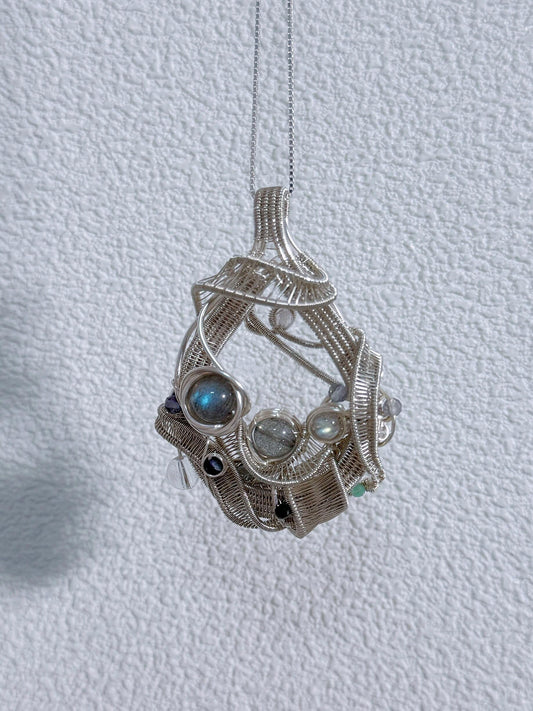 Moonlight Medal Moonstone Pendant Necklace