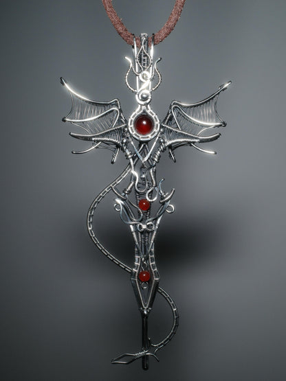 Blood & Fire Entwined Pendant Necklace