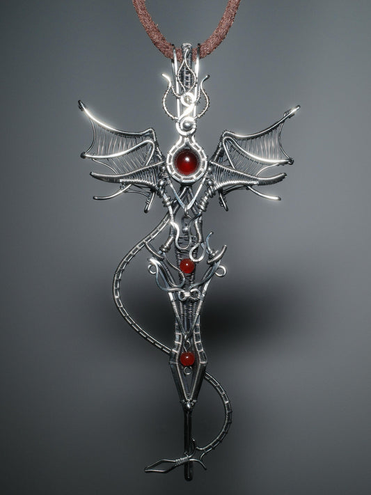 Blood & Fire Entwined Pendant Necklace