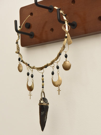 Nile-Myth Brass Collar Necklace