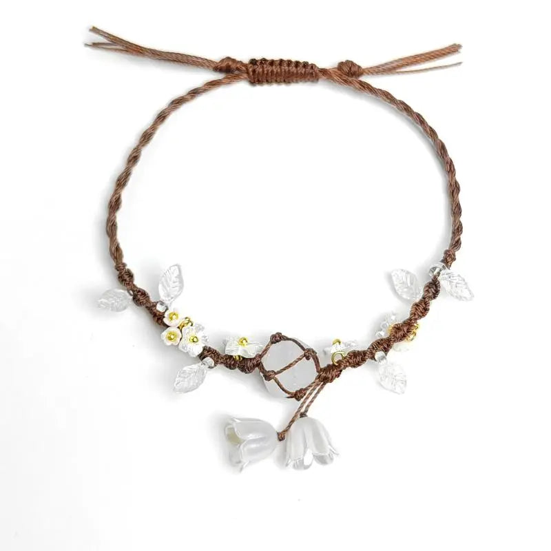 Floral Gemstone Woven Bracelet 1.0