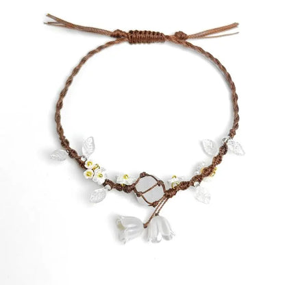 Floral Gemstone Woven Bracelet 1.0