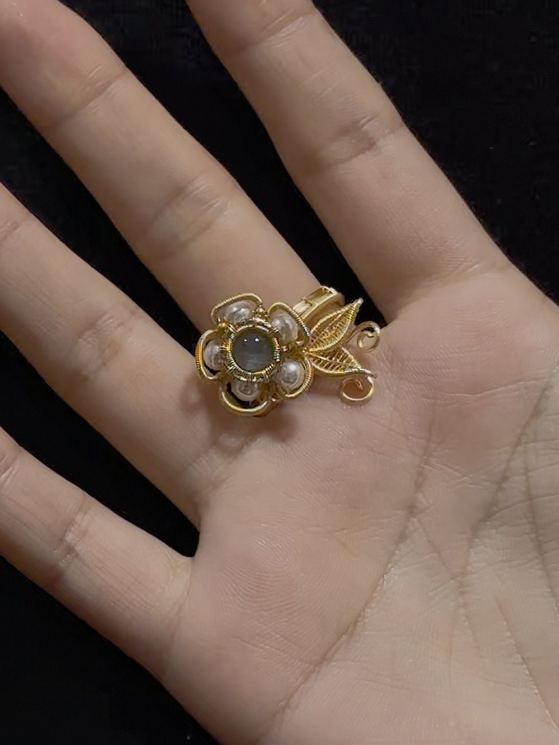 Fidget Spinner Flower and Star Ring