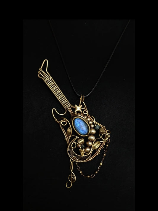 Rock & Glow Guitar Pendant Necklace
