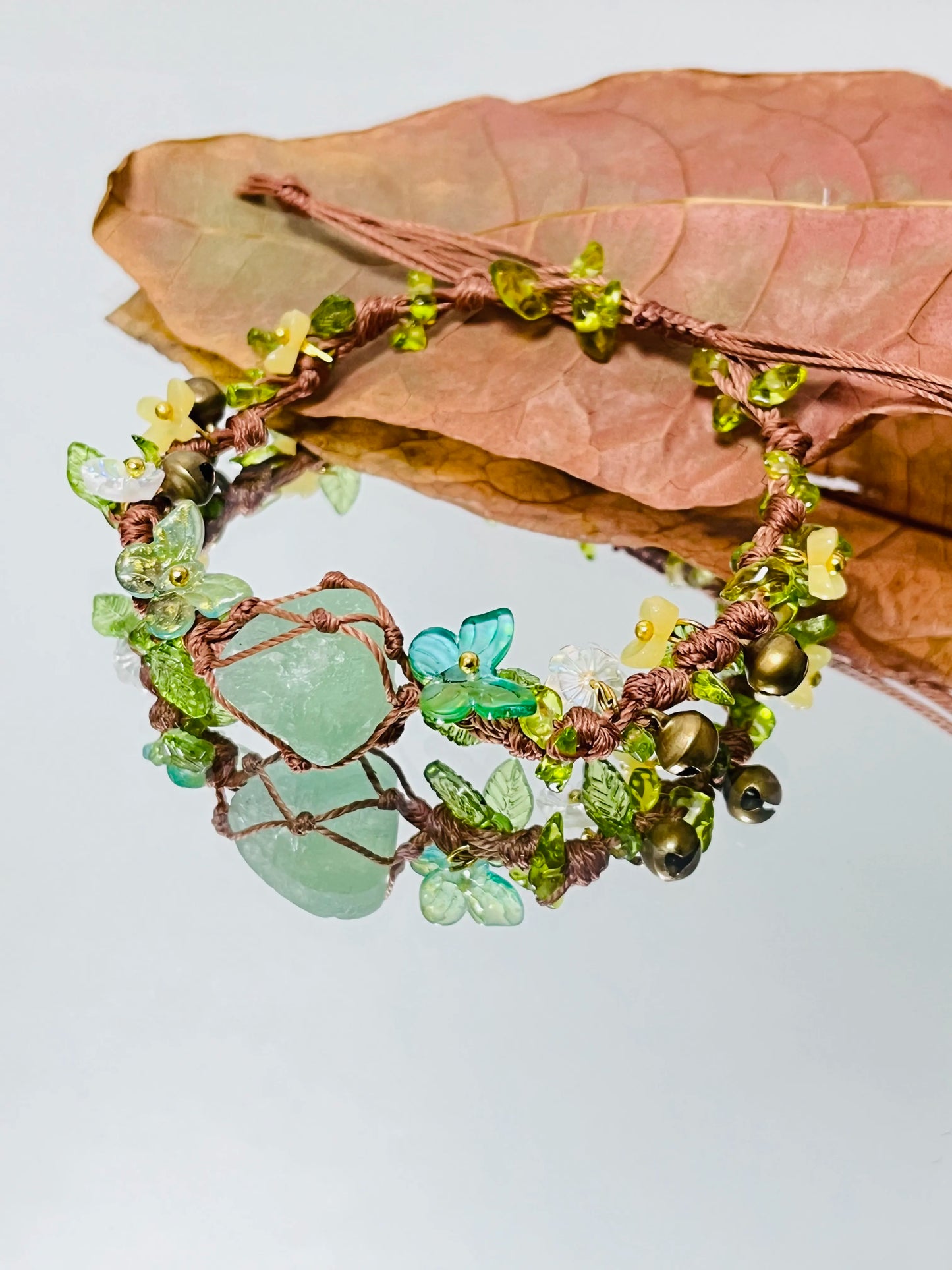 Floral Gemstone Woven Bracelet 1.0