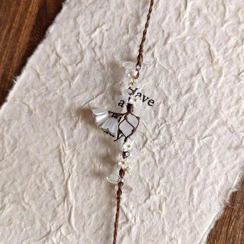 Floral Gemstone Woven Bracelet 1.0