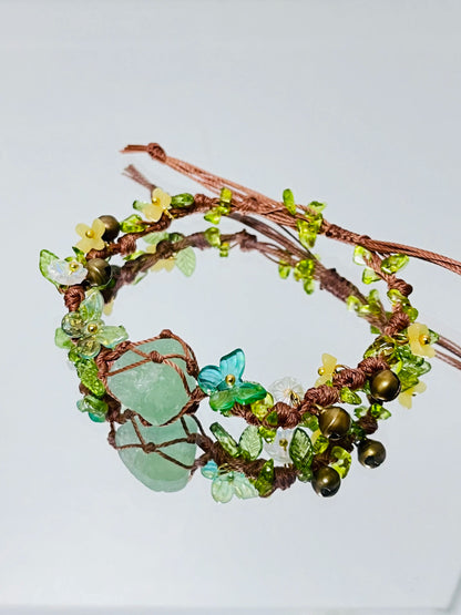 Floral Gemstone Woven Bracelet 1.0