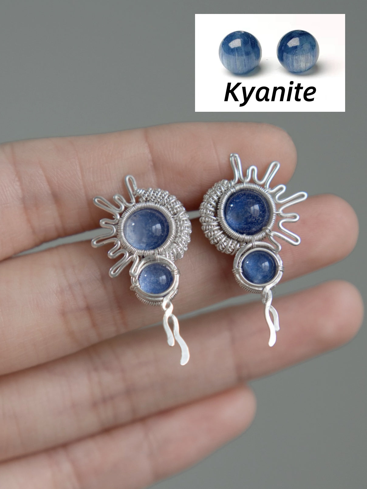 Cerulean Spiral Stud Earrings