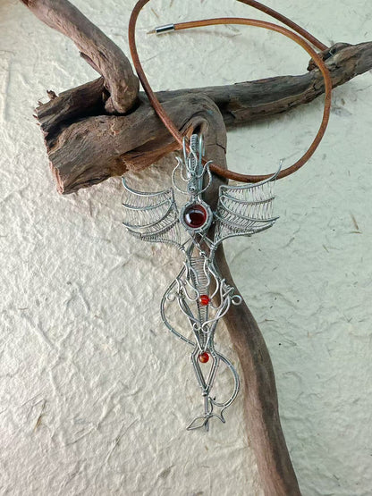 Blood & Fire Entwined Pendant Necklace