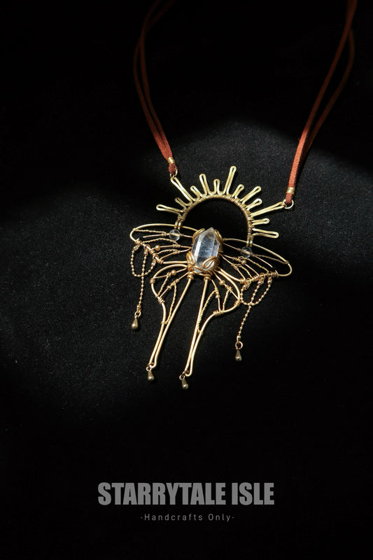 Like a Moth to the Sun Pendant Necklace