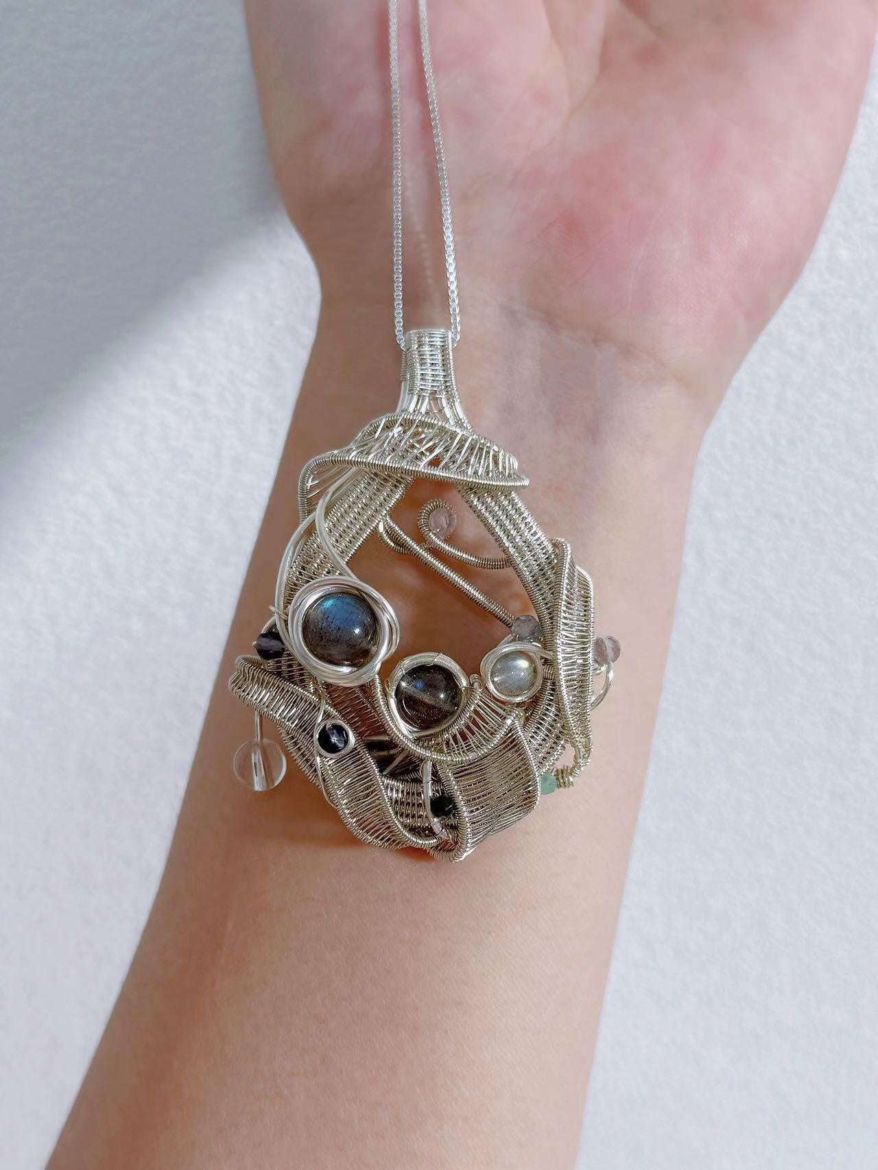 Moonlight Medal Moonstone Pendant Necklace