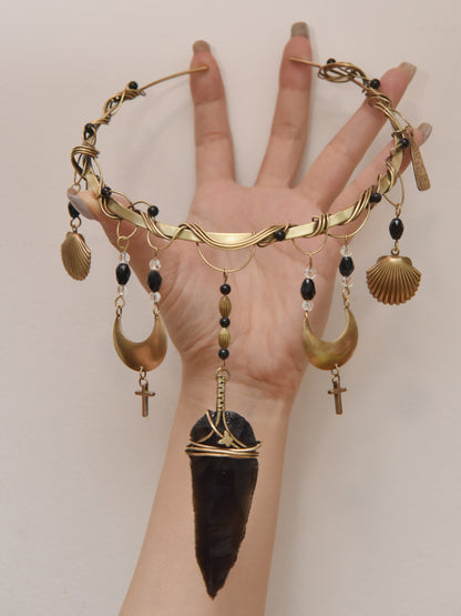 Nile-Myth Brass Collar Necklace