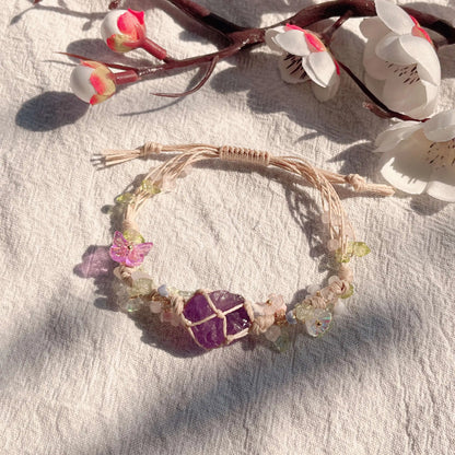 Floral Gemstone Woven Bracelet 1.0
