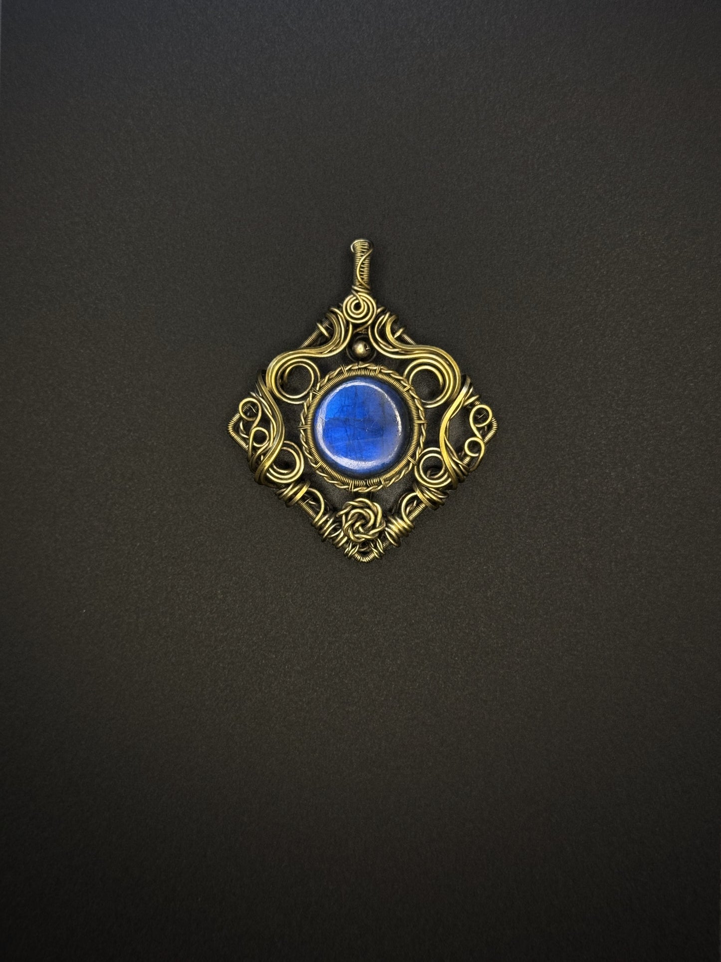 Victorian Filigree Paste Antique Pendant Necklace
