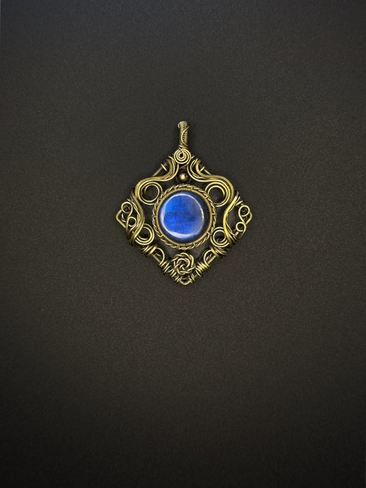 Victorian Filigree Paste Antique Pendant Necklace