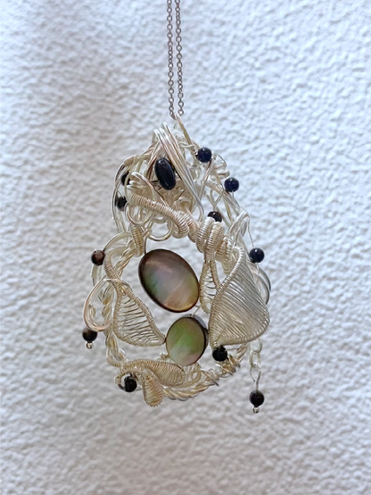 Spirit Mirror with Vines Pendant Necklace