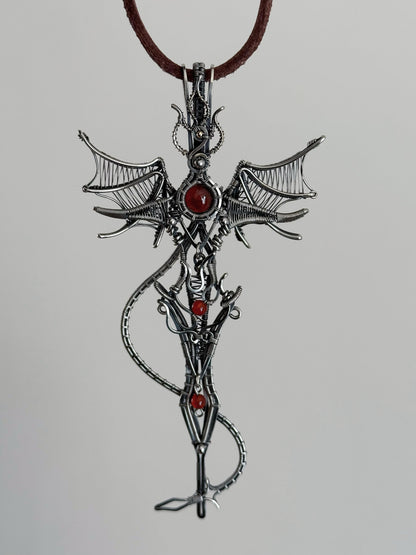 Blood & Fire Entwined Pendant Necklace