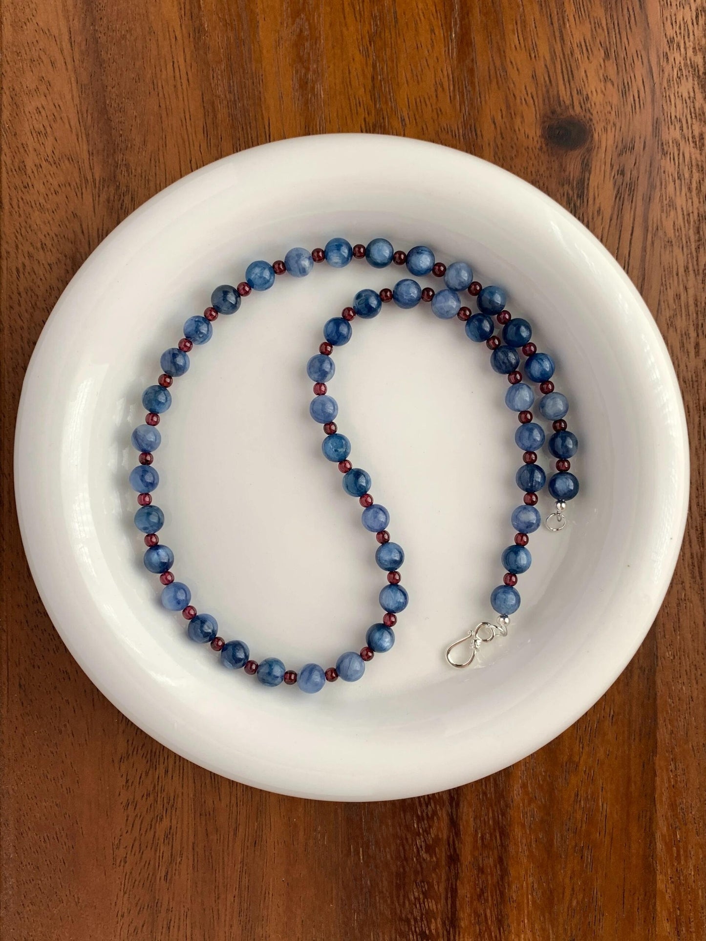 Vacation-Chic Kyanite & Garnet Quartz Crystal Bracelet / Necklace