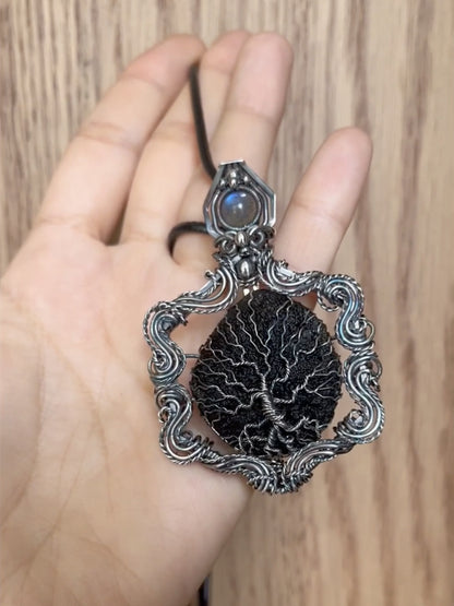 Tektite The Tree if Life Pendant Necklace