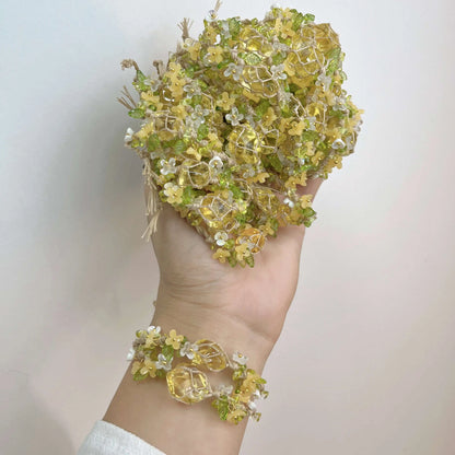 Floral Gemstone Woven Bracelet 1.0