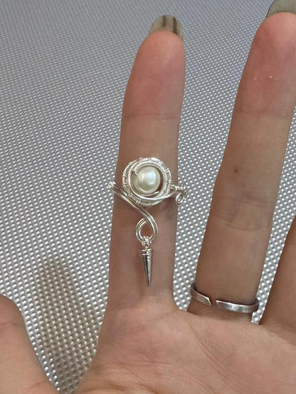 Pearl Musical Note Pendant and Ring