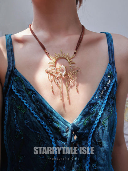 Like a Moth to the Sun Pendant Necklace