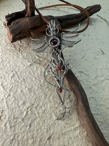 Blood & Fire Entwined Pendant Necklace