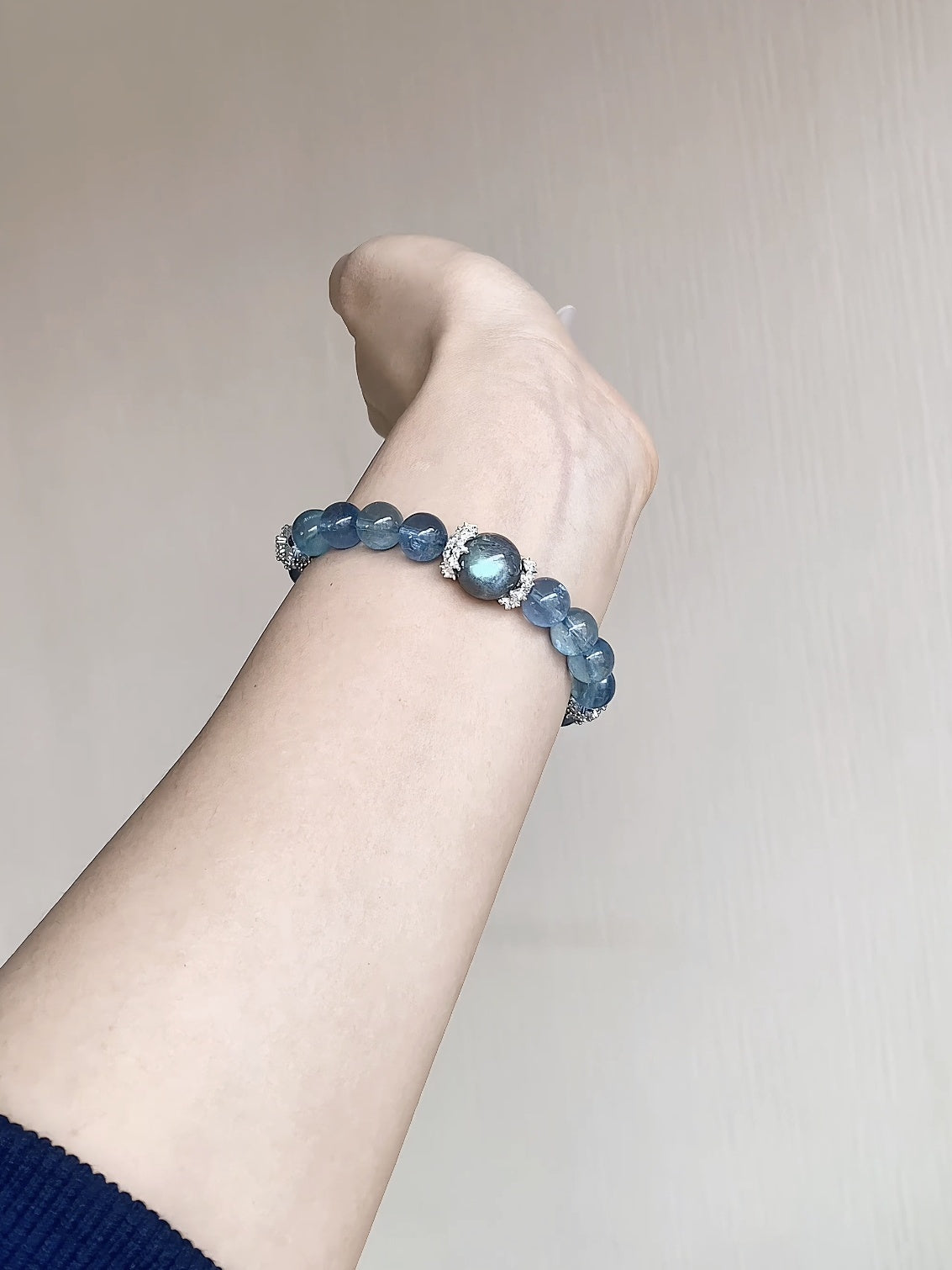 Devil Aquamarine & Moonstone Quartz Crystal Bracelet