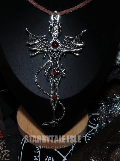 Blood & Fire Entwined Pendant Necklace