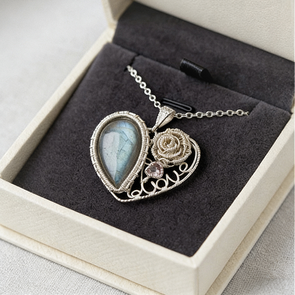 The Vintage Vow Heart Sterling Silver Pendant Necklace