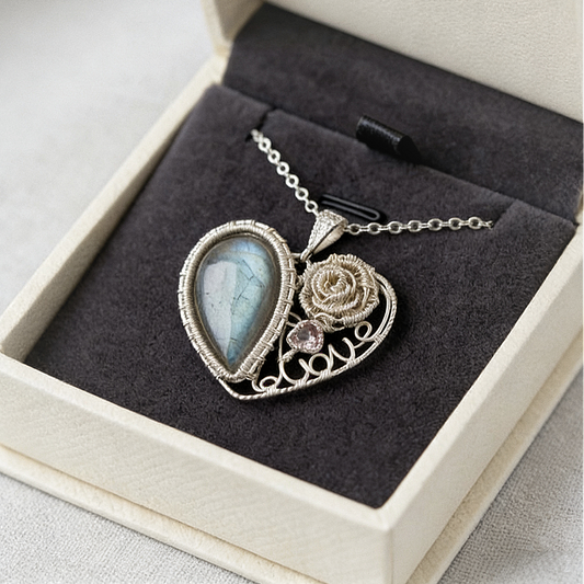 The Vintage Vow Heart Sterling Silver Pendant Necklace