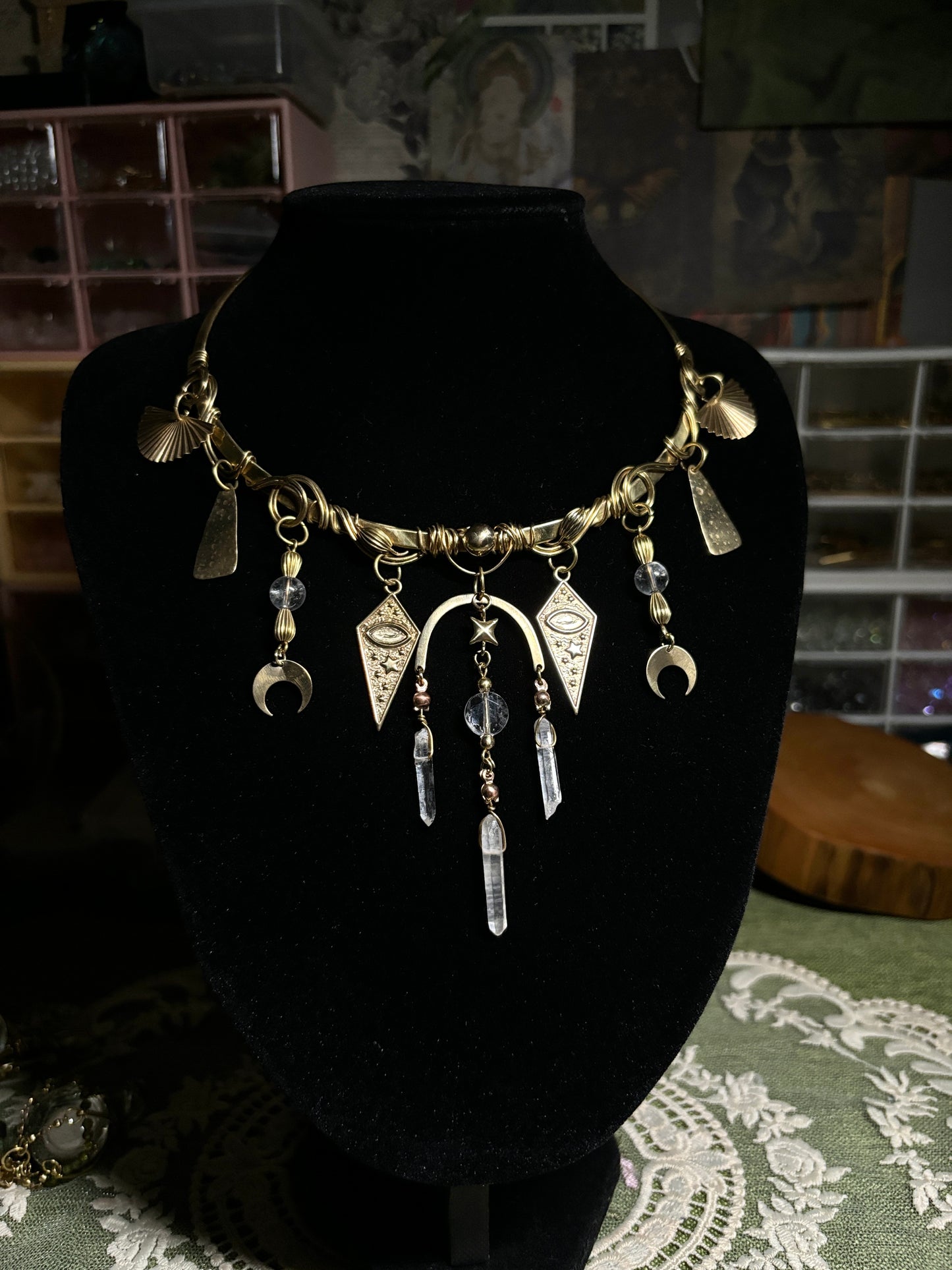 Cleopatra-style Vintage Brass Choker