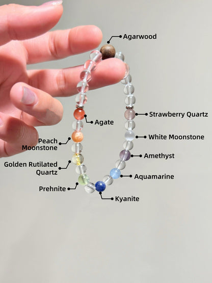 Agarwood Skittles Quartz Crystal Bracelet