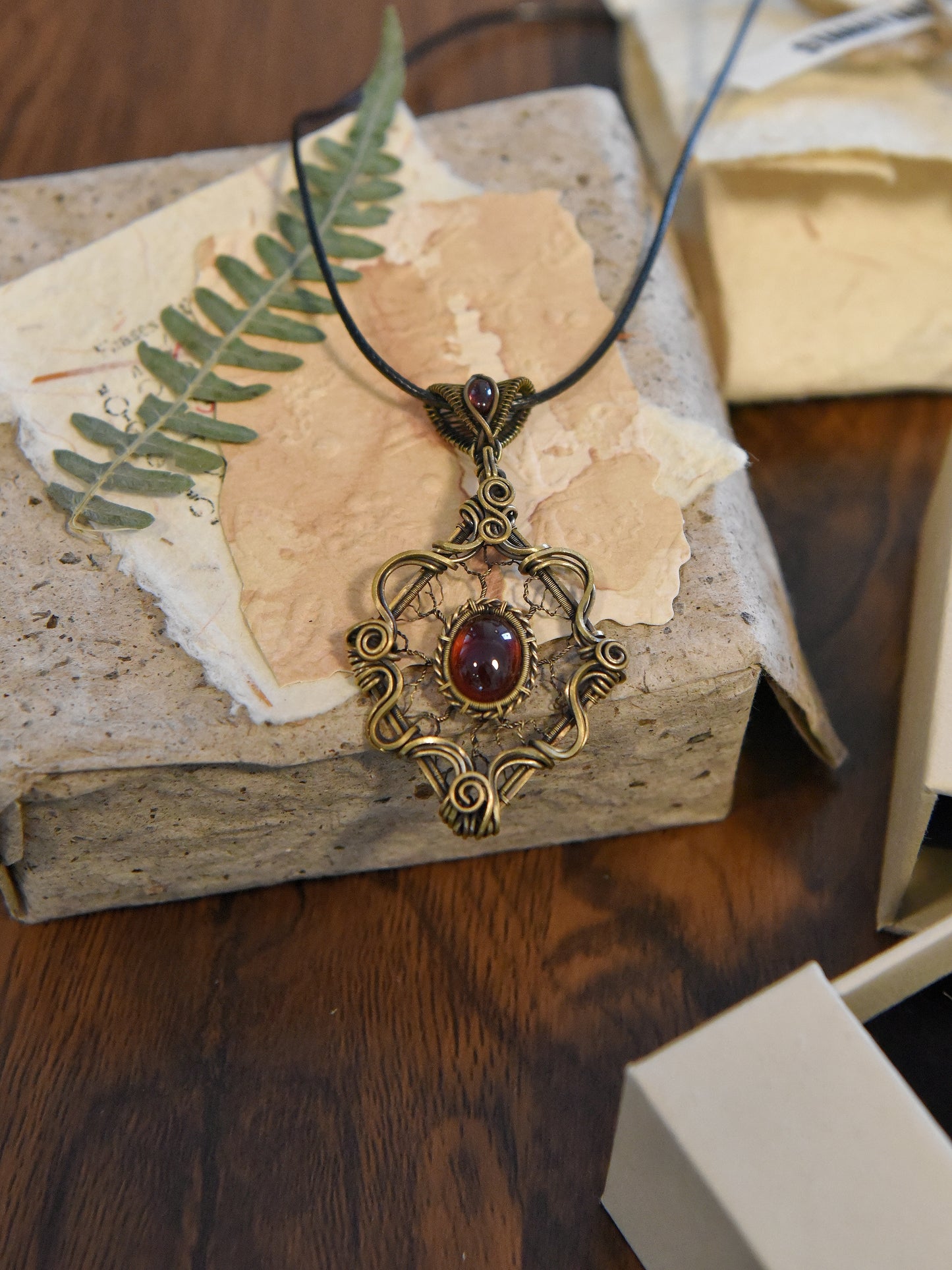 Victorian Filigree Paste Antique Pendant Necklace