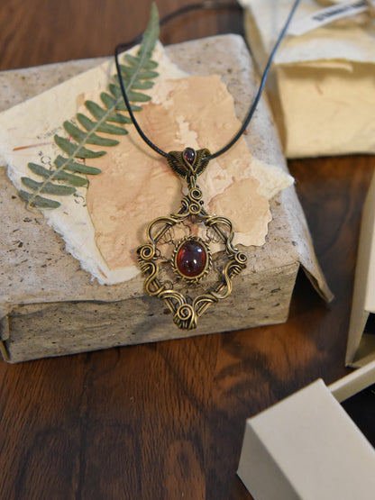 Victorian Filigree Paste Antique Pendant Necklace